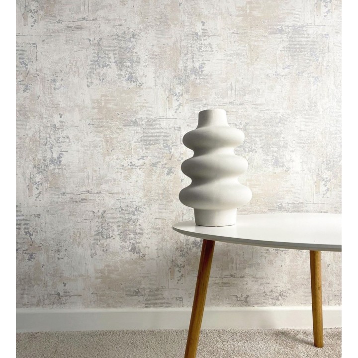 Papel pintado con efecto cemento y óxido en relieve en tonos beige y grises - Timanfaya Relief 683600