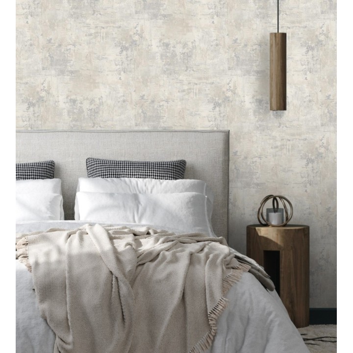 Papel pintado con efecto cemento y óxido en relieve en tonos beige y grises - Timanfaya Relief 683600