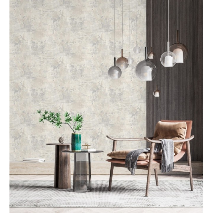 Papel pintado con efecto cemento y óxido en relieve en tonos beige y grises - Timanfaya Relief 683600