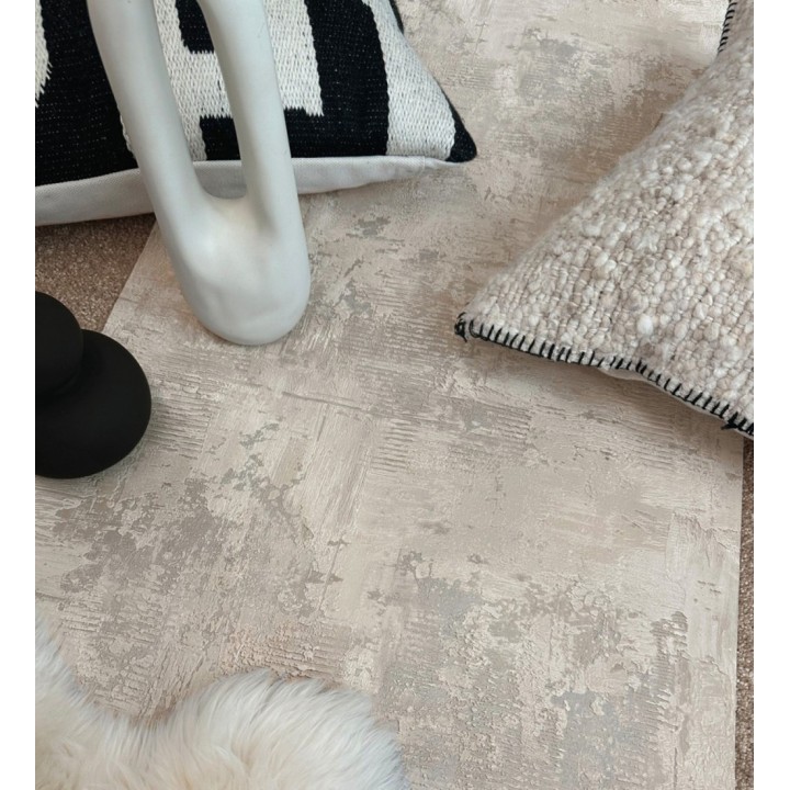 Papel pintado con efecto cemento y óxido en relieve en tonos beige - Timanfaya Relief 683601