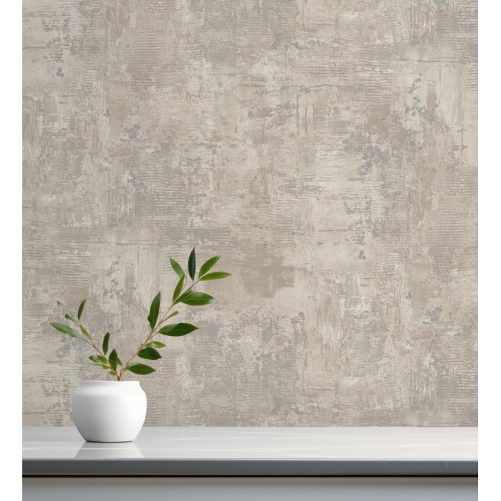 Papel pintado con efecto cemento y óxido en relieve en tonos beige - Timanfaya Relief 683601