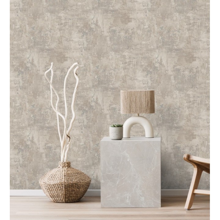 Papel pintado con efecto cemento y óxido en relieve en tonos beige - Timanfaya Relief 683601