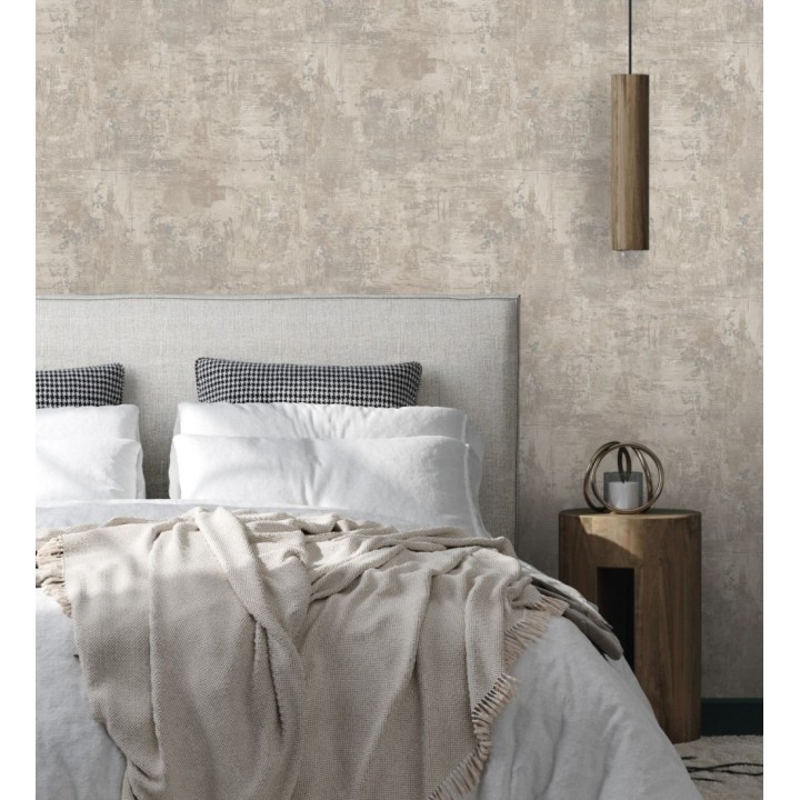 Papel pintado con efecto cemento y óxido en relieve en tonos beige - Timanfaya Relief 683601