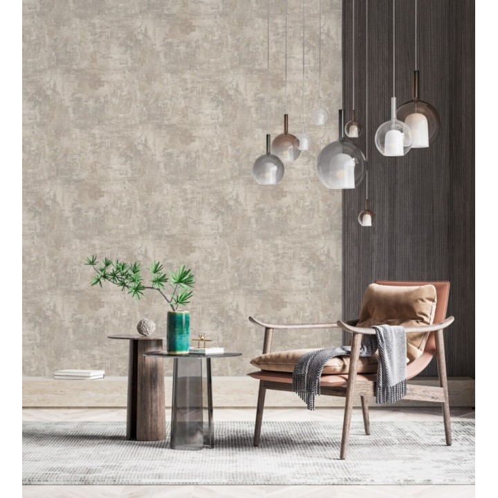 Papel pintado con efecto cemento y óxido en relieve en tonos beige - Timanfaya Relief 683601