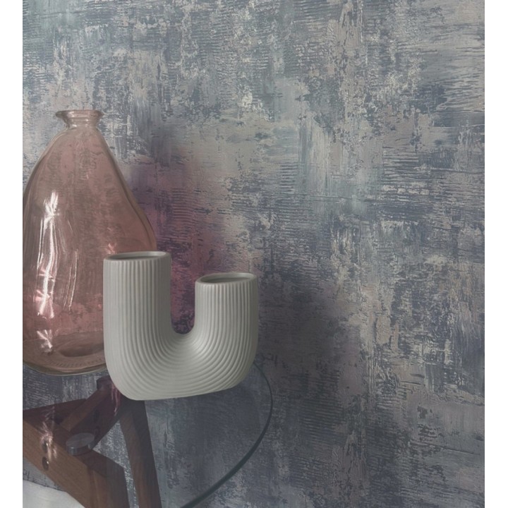 Papel pintado con efecto cemento y óxido en relieve en tonos azules - Timanfaya Relief 683602