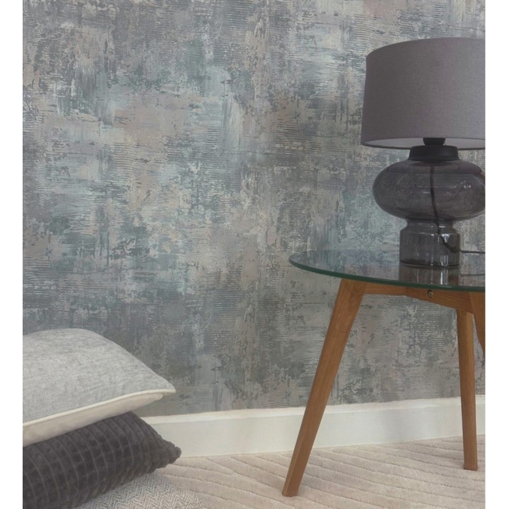 Papel pintado con efecto cemento y óxido en relieve en tonos azules - Timanfaya Relief 683602