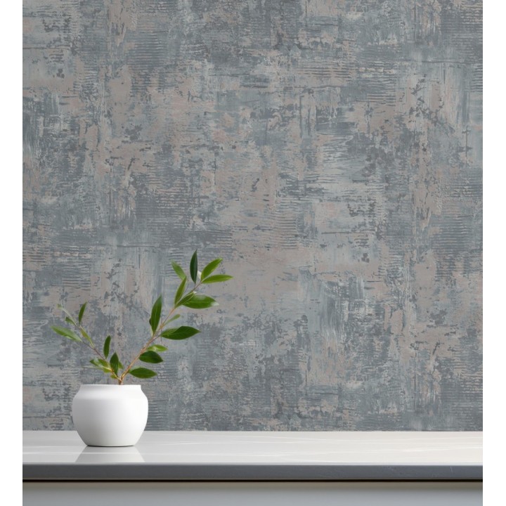 Papel pintado con efecto cemento y óxido en relieve en tonos azules - Timanfaya Relief 683602