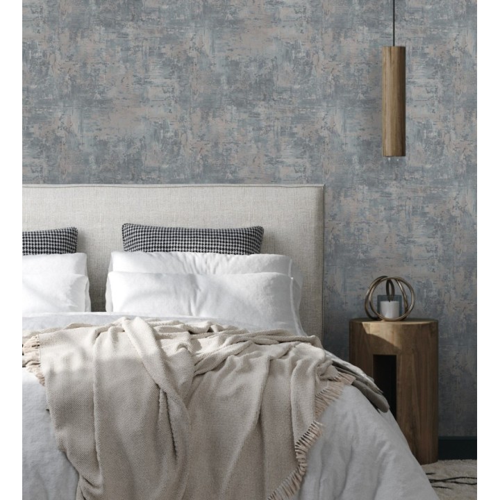 Papel pintado con efecto cemento y óxido en relieve en tonos azules - Timanfaya Relief 683602