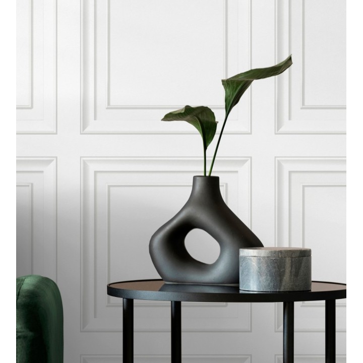 Papel pintado friso cuarterones de madera blanca - Everton 683615