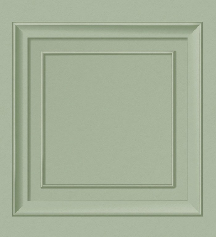 Papel pintado friso cuarterones de madera verde menta - Everton 683616