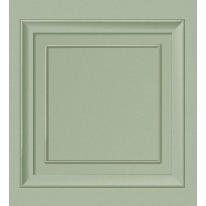Papel pintado friso cuarterones de madera verde menta - Everton 683616