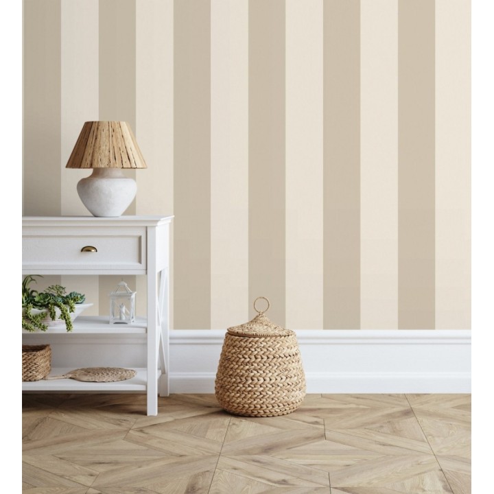 Papel pintado rayas beige y crema - Avalon Stripe 683621