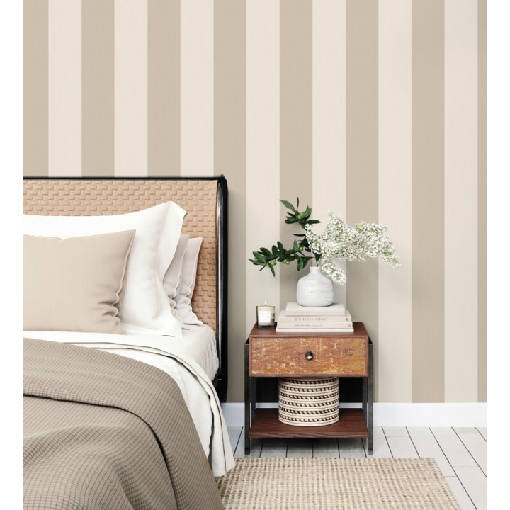 Papel pintado rayas beige y crema - Avalon Stripe 683621