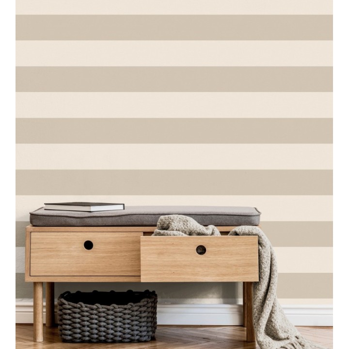 Papel pintado rayas beige y crema - Avalon Stripe 683621