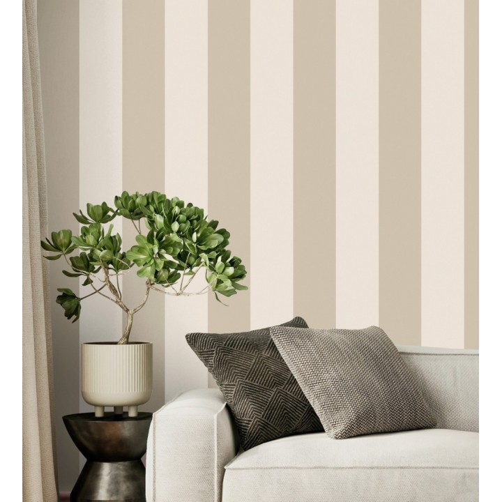 Papel pintado rayas beige y crema - Avalon Stripe 683621