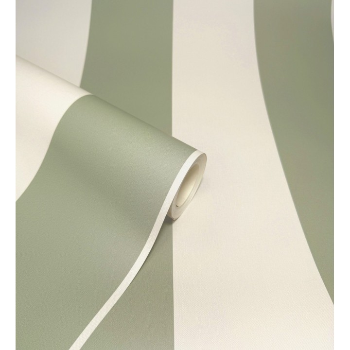 Papel pintado rayas verde y crema - Avalon Stripe 683622
