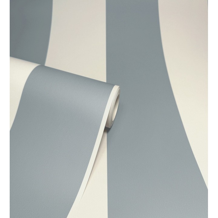 Papel pintado rayas azul y blanco roto - Avalon Stripe 683623