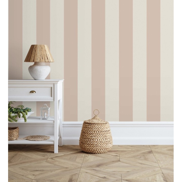 Papel pintado rayas rosa y blanco - Avalon Stripe 683624