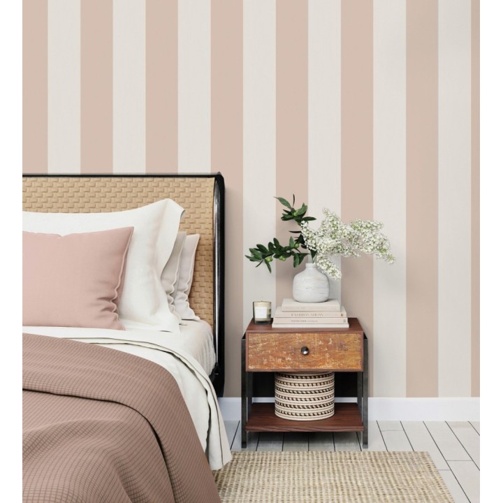 Papel pintado rayas rosa y blanco - Avalon Stripe 683624