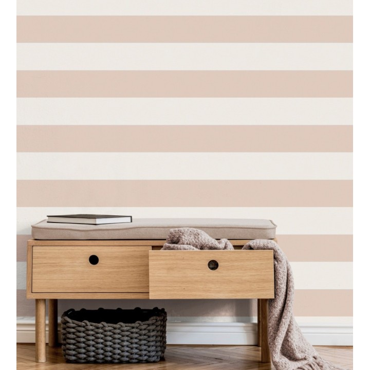 Papel pintado rayas rosa y blanco - Avalon Stripe 683624