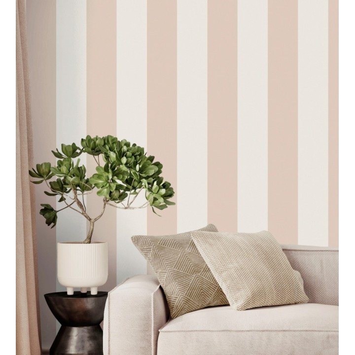 Papel pintado rayas rosa y blanco - Avalon Stripe 683624