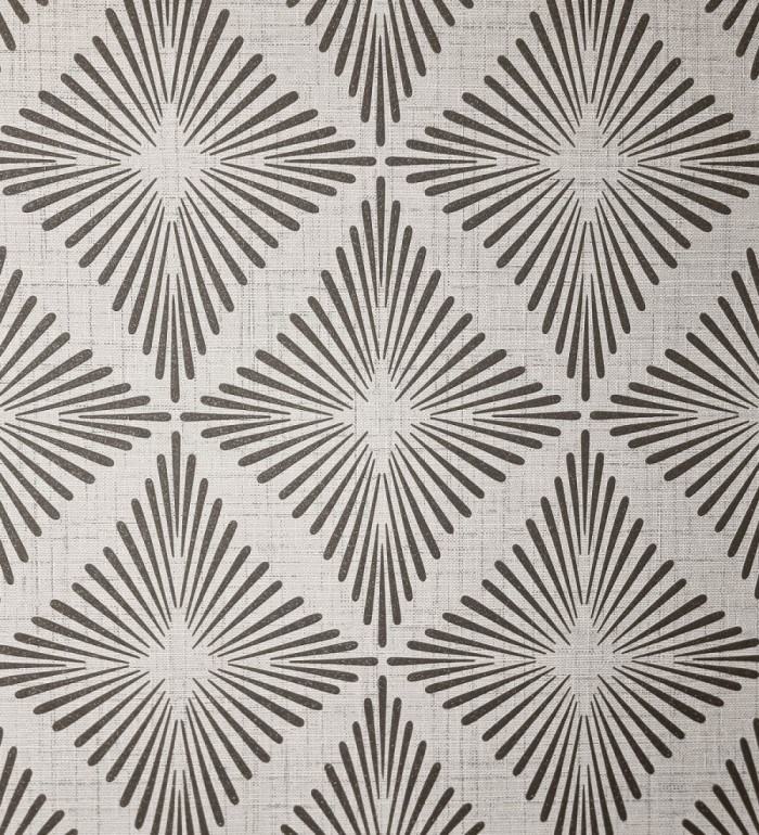 Papel pintado de rombos negros estilo Art Déco - Polaris Diamond 683625