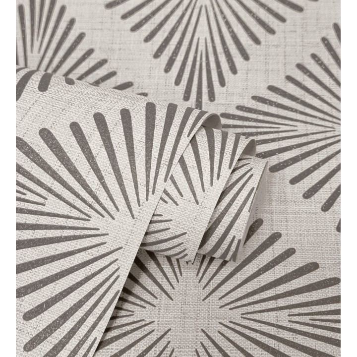 Papel pintado de rombos negros estilo Art Déco - Polaris Diamond 683625