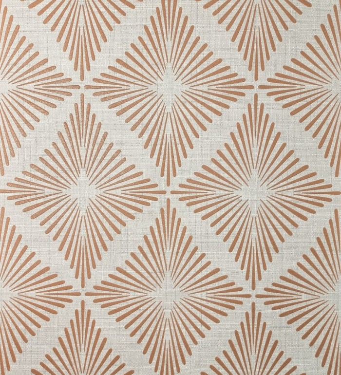 Papel pintado de rombos color cobre estilo Art Déco - Polaris Diamond 683626