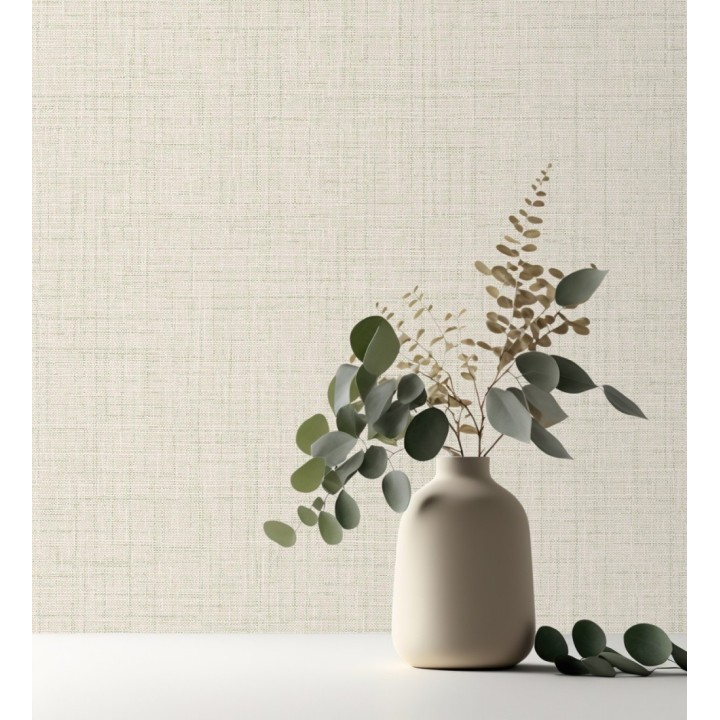 Papel pintado efecto lino fondo color natural - Neville Texture 683628