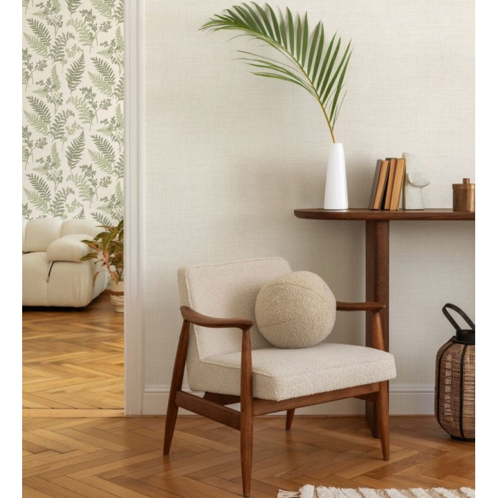 Papel pintado efecto lino fondo color natural - Neville Texture 683628