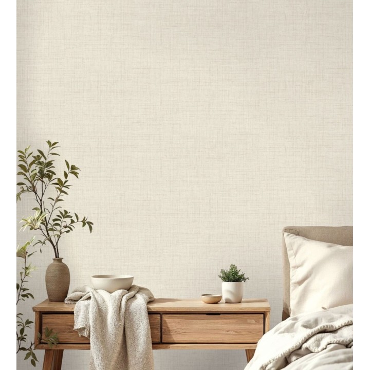 Papel pintado efecto lino fondo color natural - Neville Texture 683628