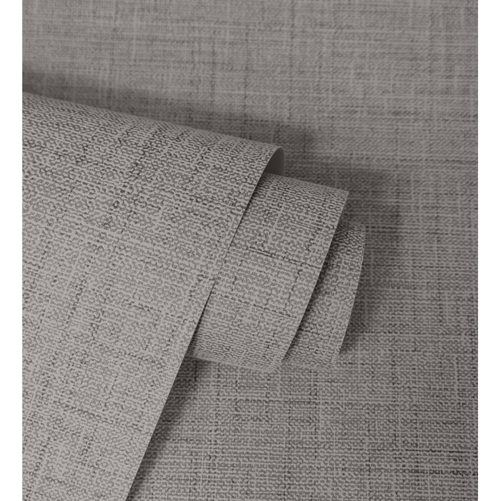 Papel pintado efecto lino fondo gris carbón - Neville Texture 683629