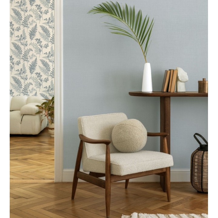 Papel pintado efecto lino fondo azul claro textura en relieve blando - Neville Texture 683633