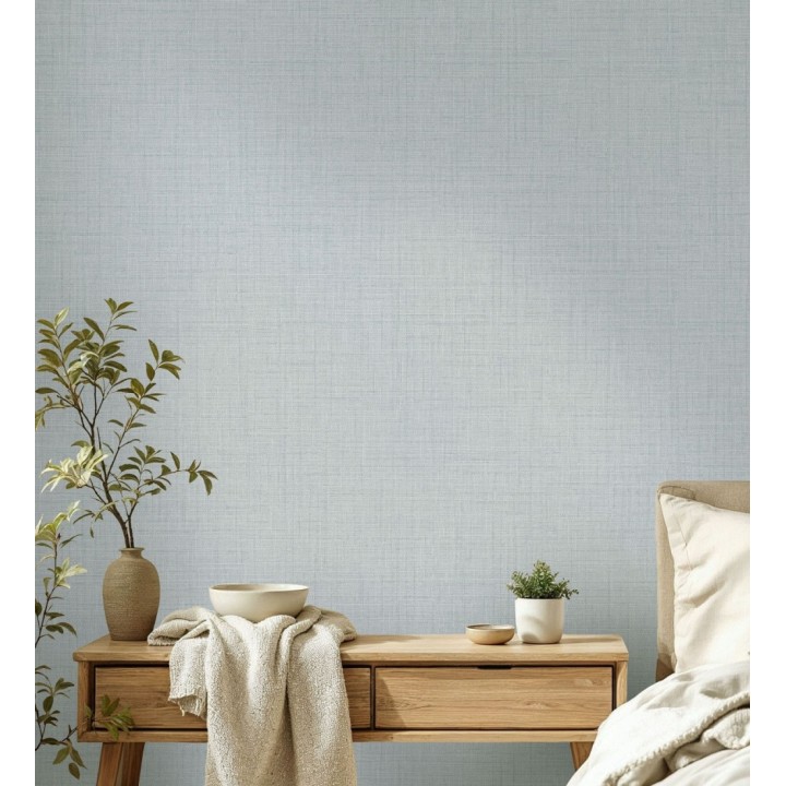 Papel pintado efecto lino fondo azul claro textura en relieve blando - Neville Texture 683633