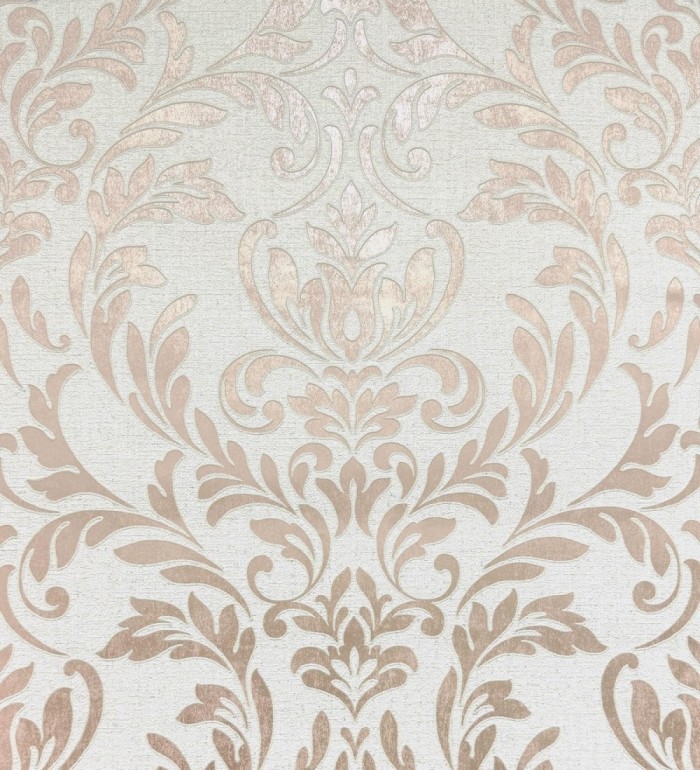 Papel pintado damasco color oro rosado en relieve - Verona Romantic 683635