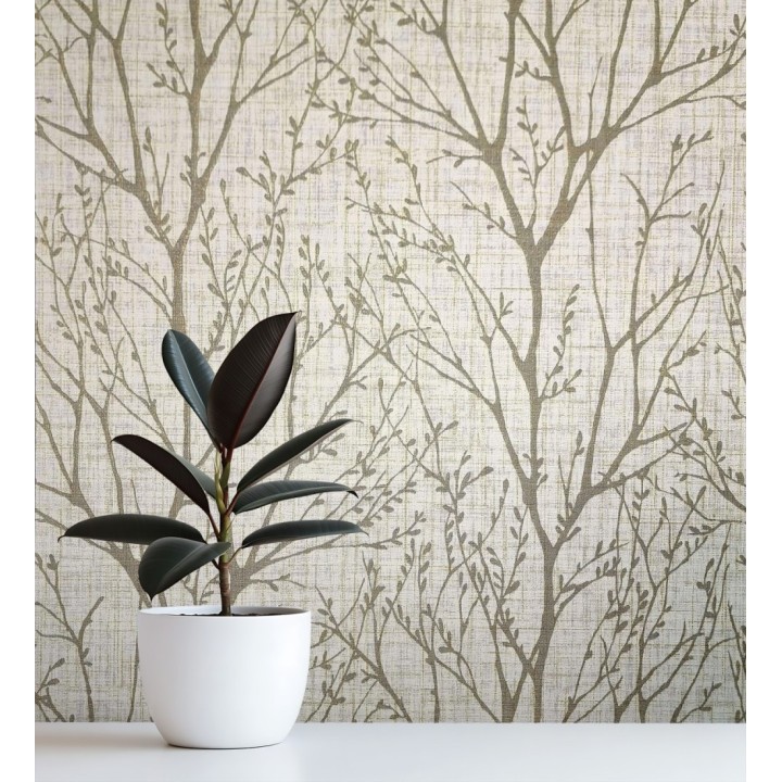 Papel pintado de ramas estilo nordico tonos beige - Oregon Arboreal 683638