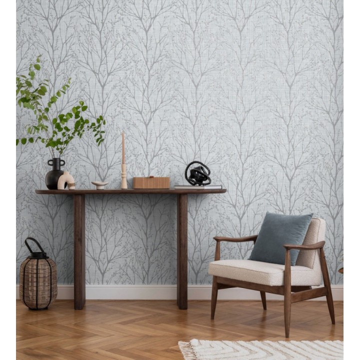 Papel pintado de ramas estilo nordico tonos azules - Oregon Arboreal 683640