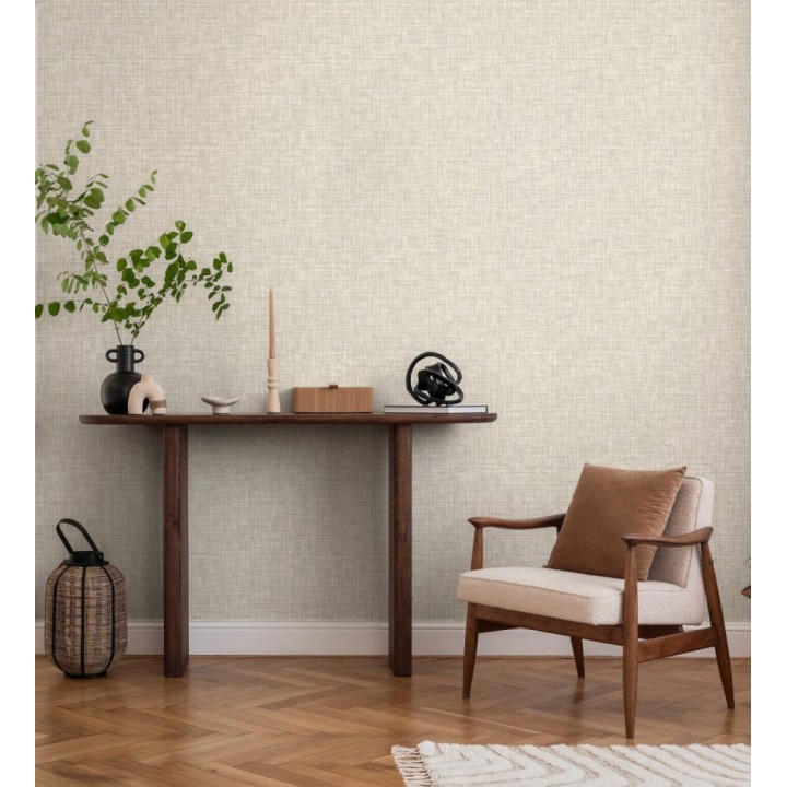 Papel pintado liso imitación tela tonos beige - Oregon Plain 683642