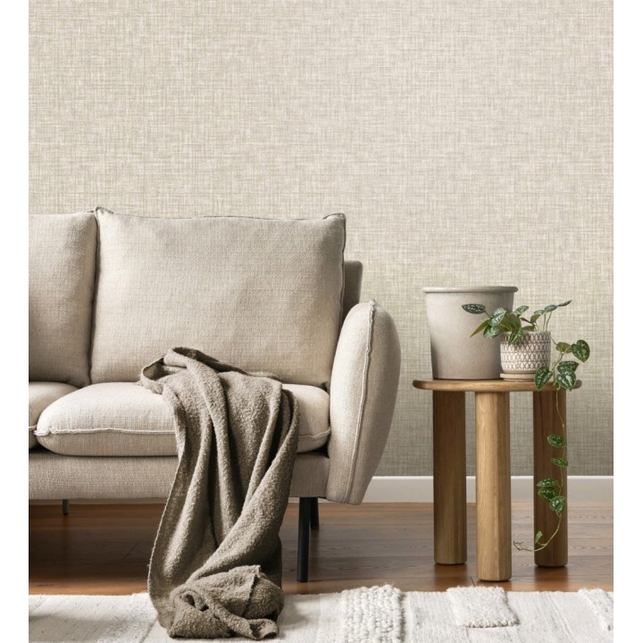 Papel pintado liso imitación tela tonos beige - Oregon Plain 683642