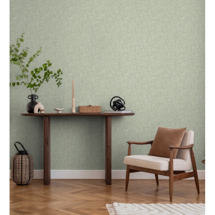 Papel pintado liso imitación tela tonos verdes - Oregon Plain 683643