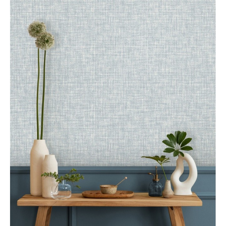 Papel pintado liso imitación tela tonos azules - Oregon Plain 683644
