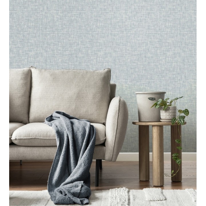 Papel pintado liso imitación tela tonos azules - Oregon Plain 683644