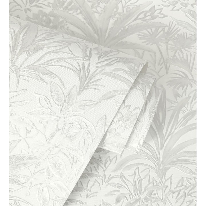 Papel pintado de selva tropical con hojas bordadas en relieve - Bali Paradise 683646
