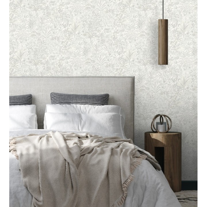 Papel pintado de selva tropical con hojas bordadas en relieve - Bali Paradise 683646