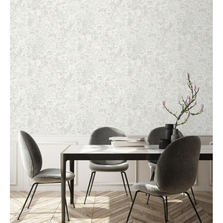 Papel pintado de selva tropical con hojas bordadas en relieve - Bali Paradise 683646