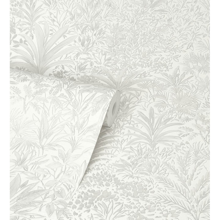 Papel pintado de selva tropical con hojas bordadas en relieve - Bali Paradise 683646