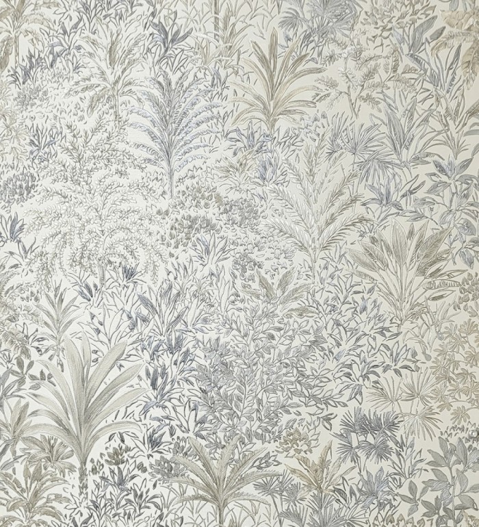 Papel pintado de selva tropical con hojas bordadas en relieve - Bali Paradise 683647