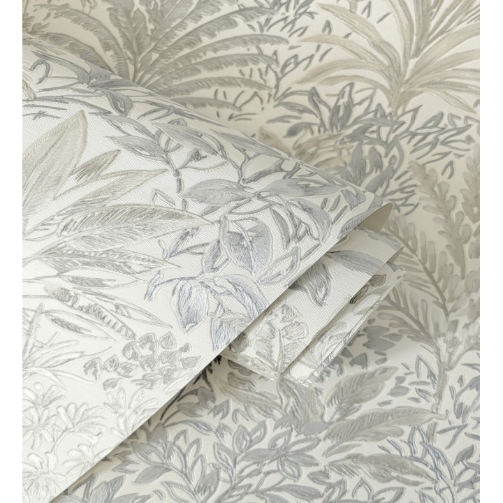 Papel pintado de selva tropical con hojas bordadas en relieve - Bali Paradise 683647