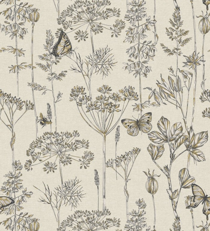 Papel pintado ramas y mariposas - Milton Fields 126311