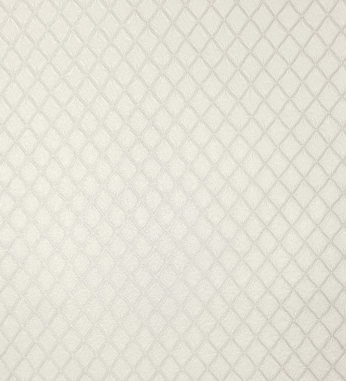 Papel pintado de rombos de capitone bordados en relieve tonos blanco roto - Kensington Quilted 683649